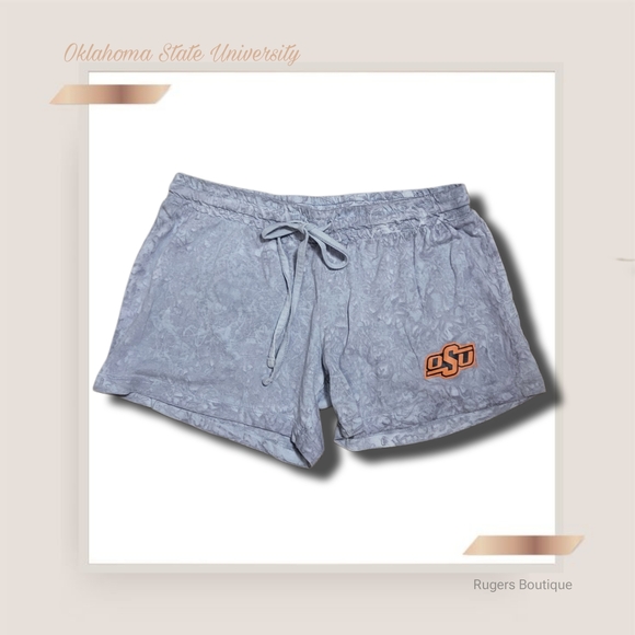 🌿Oklahoma State University Women's Medium Marble Gray Logo Shorts - Picture 2 of 10